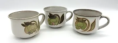 Buy Set Of 3 Denby Langley Troubadour Coffee / Tea Cup Green Brown Excellent Cond • 18.29£