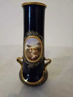 Buy Doulton Burslem Colbalt Blue And Gold Vase. 16cm In Height • 24.99£