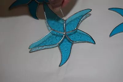 Buy Stained Glass Turquoise Blue Star-Fish Sun-catcher's / Window Decoration's • 14£