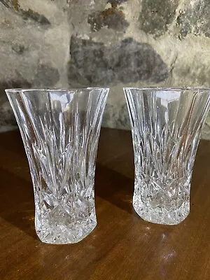 Buy Set Of 2 Tyrone Crystal Cut Glass Vases 5” • 10£