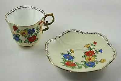 Buy Vintage Aynsley England Tea Cup And Saucer Floral Design China • 41.40£