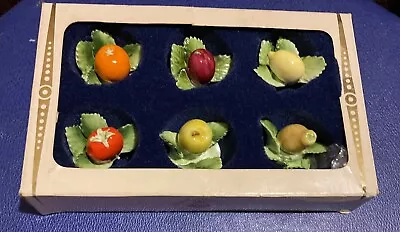Buy Antique Set Of 6 Royal Adderley Bone China Fruit Name Card Holders • 4.99£