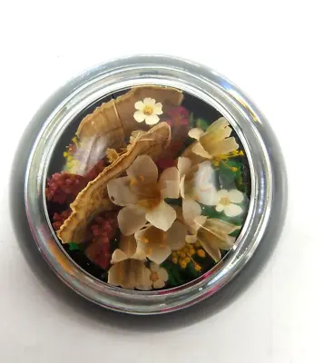 Buy Vintage  Glass Paperweight Wilderness Crafts. Dried Flowers Jacobs Beard. Usa • 8£