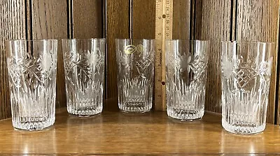 Buy 5 Vintage Czech BOHEMIA Tumblers HAND CUT LEAD CRYSTAL Small 5  Glass Vace Lot • 38.35£