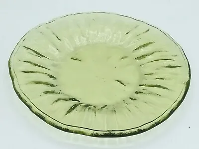 Buy Vintage Morgantown? Green Glass Plate Crinkle 7 - Lunch Or Salad Plate • 7.54£
