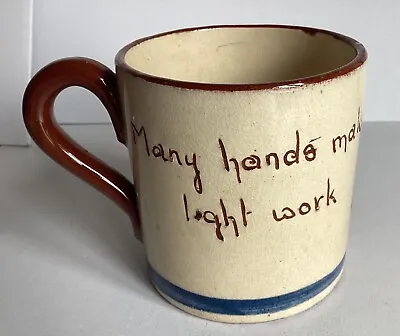 Buy Many Hands Make Light Work -  Torquay  Motto Ware Studio Pottery Mug Rare • 6£
