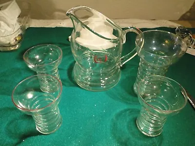 Buy 1930's Pearl Diver Tiki Glass Set, Pitcher, 3 Small Glasses, 1 Large, VG Cond. • 77.20£