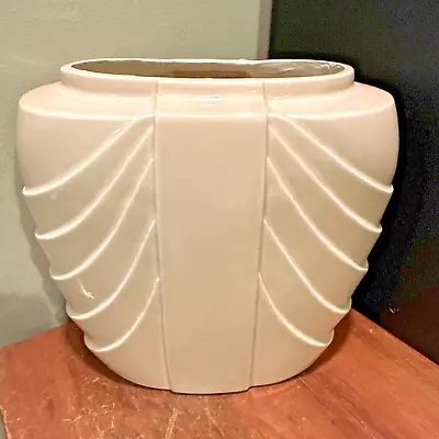 Buy Vintage Hyalyn Potteries Vase 8  Tall Off White Creamy USA #440 RETRO ART DECO • 19.25£