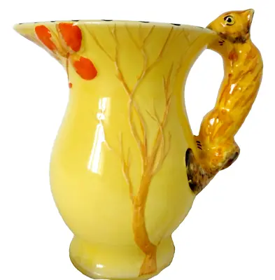 Buy Burleigh Ware Iconic Squirrel Jug Art Deco 1930's Primrose Yellow Pottery Vase   • 55.50£