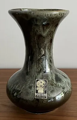 Buy Fosters Pottery Vase Vintage Green Honeycomb Mottled Drip Glaze Posy Vase 14cm • 6.99£