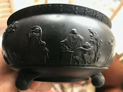 Buy Rare Collectible Antique Black Basalt Wedgwood Sacrifice Figures 3 Footed Bowl  • 120£