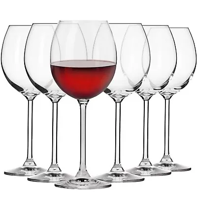 Buy Red Wine Glass 6 X 350ml Set Dishwasher Safe Box Elegant Gift Modern Glassware • 20.21£
