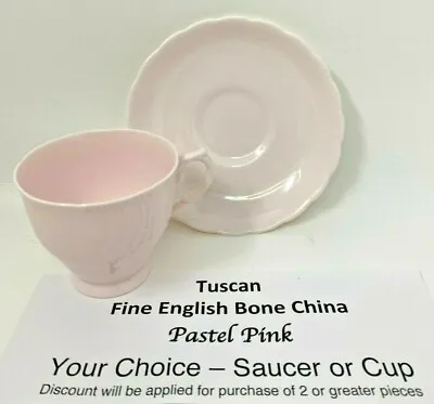 Buy Tuscan Fine English Bone China Made In England CHOICE Pink 1947-1972 Backstamp • 18.05£