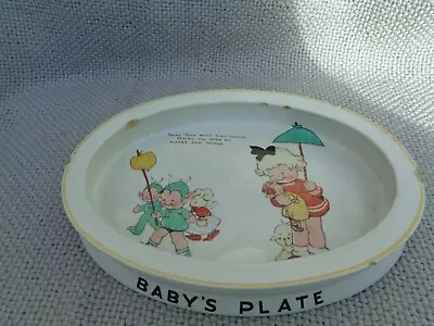 Buy Vintage Shelley Signed Mabel Lucie Attwell Baby’s Plate Bowl Regd No 721561 • 8.99£