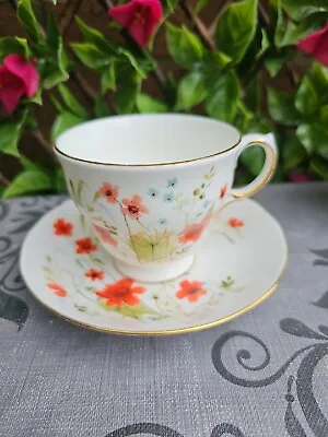 Buy Vintage Colclough Carmina Red Poppies Poppy Pear Shape Coffee Cup Saucer  • 4£