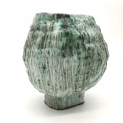 Buy Vintage Studio Art Pottery Vase / Signed JCB /Brutalist Glazed Finish • 65£