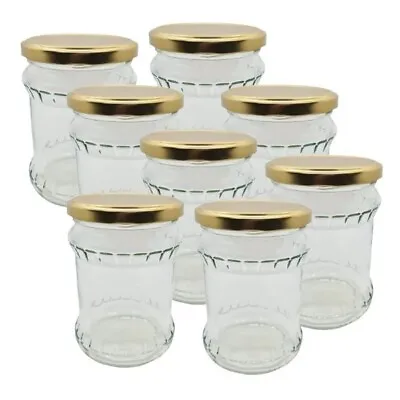 Buy Glass Jar 500ml With Gold Lid For Jar Storage Food Preserve Pickling Set Of 8 • 11.55£