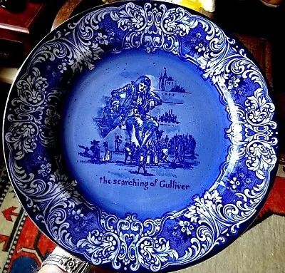 Buy Very Rare Royal Doulton FLow Blue The Searching Of Gulliver Large Plate • 40£