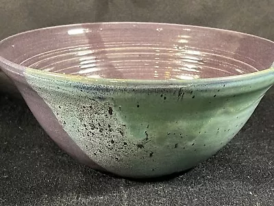 Buy VTG  Studio Art Pottery Bowl - 8.5”Diameter - 3.5  Tall Multi Colored • 24.01£