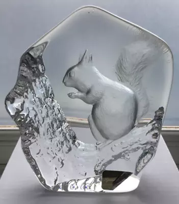 Buy Mats Jonasson Sweden Maleras Lead Crystal Etched Squirrel Sculpture • 12.99£