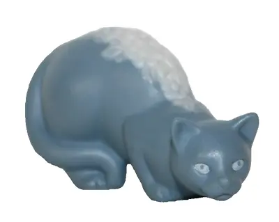 Buy THE FRANKLIN MINT Curio Cat Collection Parian Blue Jasperware-Style Cat-WRC • 77.20£