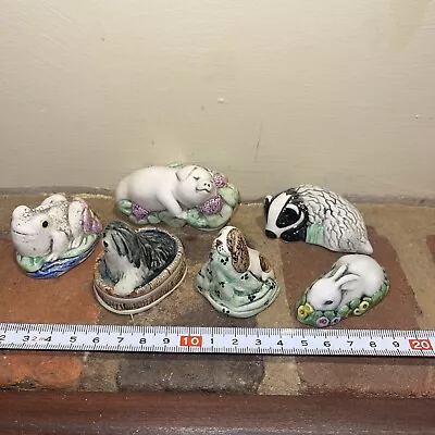 Buy Job Lot 6 Miniature Pottery Animals By Margaret Howard, Dog,Rabbit,Badger,Frog • 25£