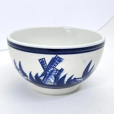Buy Vintage Delftware Holland Porcelain Blue / White Bowl Windmill Scene Pattern • 17.99£