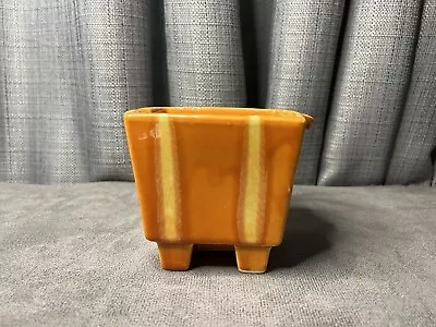 Buy Hull Pottery Orange Stripes Footed Planter Candle Holder USA 1967 • 23.67£