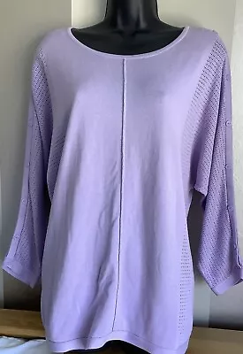 Buy Laura Ashley Pale Purple Soft Feel Knit Jumper Size 12 • 3.99£