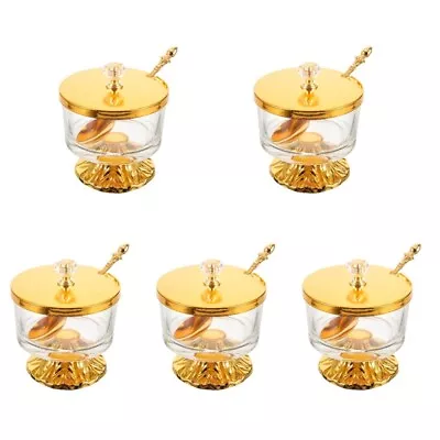 Buy Glass Condiment Canisters With Lid And Spoon For Storage • 58.35£