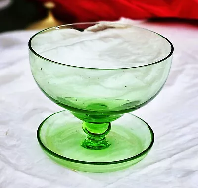 Buy Vintage Green Glass Serving Compote Bowl • 10.50£