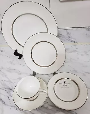 Buy Royal Doulton Platinum Silk 5 Piece Place Setting Dinnerware Set ! New • 42.83£