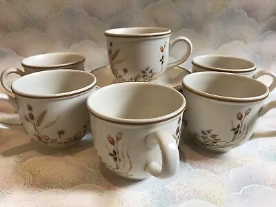 Buy St Michael Harvest Cup & Saucer Set Vintage 80s Tea Coffee Service For 6 • 18.74£
