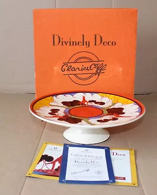 Buy Clarice Cliff Pedestal Cake Stand Summerhouse Wedgwood With COA • 60£