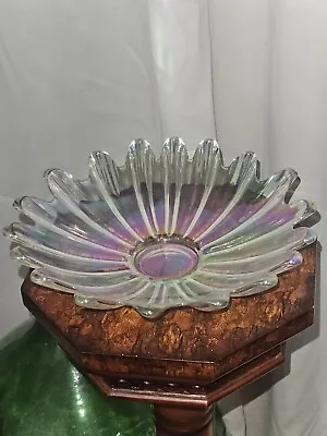Buy Vintage Federal Celestial Glass Iridescent Bowl Dish Flower Petal Shape • 14.41£