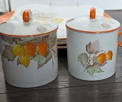 Buy Stunning Shelley Art Deco Cape Gooseberry Jars • 50£