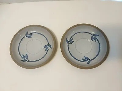 Buy 2 Midwinter Stoneware Blue Print Flower Tea Saucers Plates 6 1/4  England CG • 27£