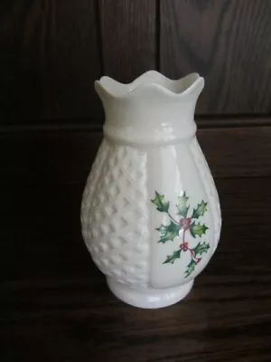 Buy Vintage DONEGAL CHINA 4.75  VASE CHRISTMAS HOLLY Stamped IRELAND EIRE • 9.99£