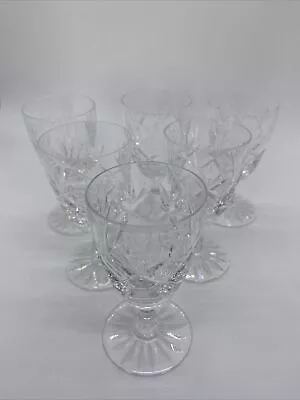 Buy 6 X Royal Doulton Crystal  Prince Charles  Cut Sherry Glasses. 10cm Tall. Set#2 • 10£