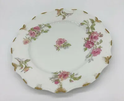 Buy Vintage GDA Limoges China Plate Dish Pink Rose Pattern Made In France Scalloped • 14.18£