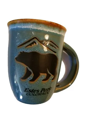 Buy Estes Park Colorado Bear An Mountains Stoneware  Coffee Mug Blue With Brown... • 18.97£
