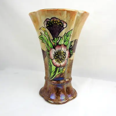 Buy Vintage Kensington Lustre Ware Vase Quatrefoil Cairo Hand Painted C 1930s RARE • 17.99£