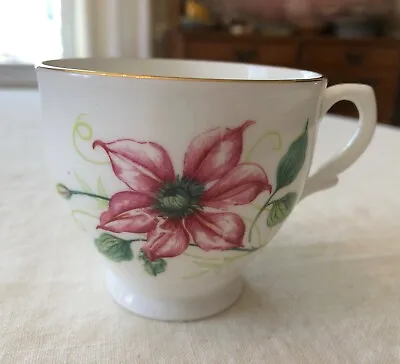 Buy Made In England Fine Bone China Tea Cup Clematis Design • 3.57£