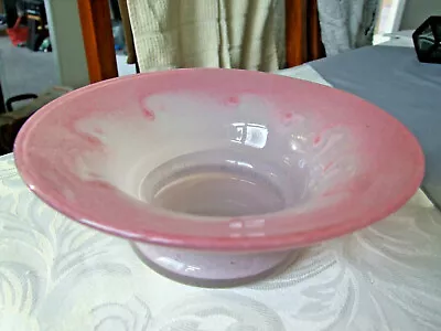 Buy Vasart Scottish Glass Bowl, Pink Swirls, Signed, 19.6cm (7 3/4 Inch) Diameter • 39.99£