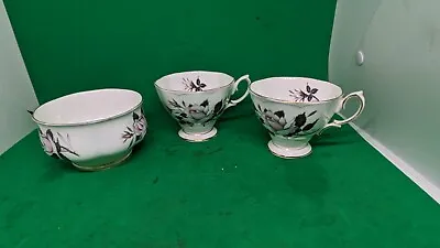 Buy 2 X Royal Albert Bone China  Queen's Messenger  Tea Cups And An Open Sugar Bowl • 12£