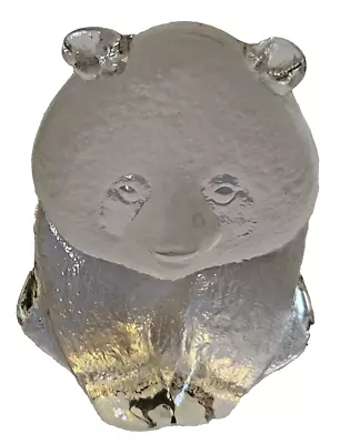 Buy Mats Jonasson Signed  WWF Svenglas Glass Panda Bear Sculpture Paperweight • 25£