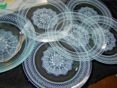 Buy Five Chance Glass Lace  8.5'' Plates Plus Large Bowl • 9.99£