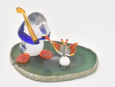 Buy Vintage Murano Art Glass Penguin Playing Golf Figurine Statue Ornament • 14.95£
