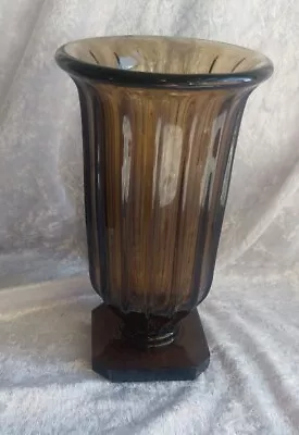 Buy Daum And Uduey French Brown Art Glass Vase • 150£