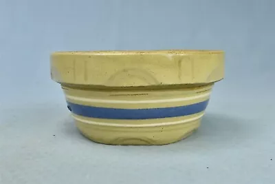 Buy Vintage OVEN WARE YELLOW WARE POTTERY BOWL #5 BLUE & WHITE STRIPES USA #05815 • 11.38£